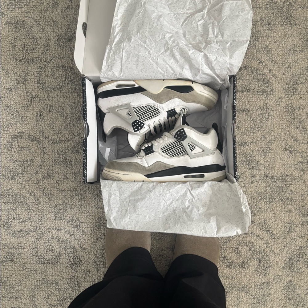Nike Air Jordan 4s military blacks